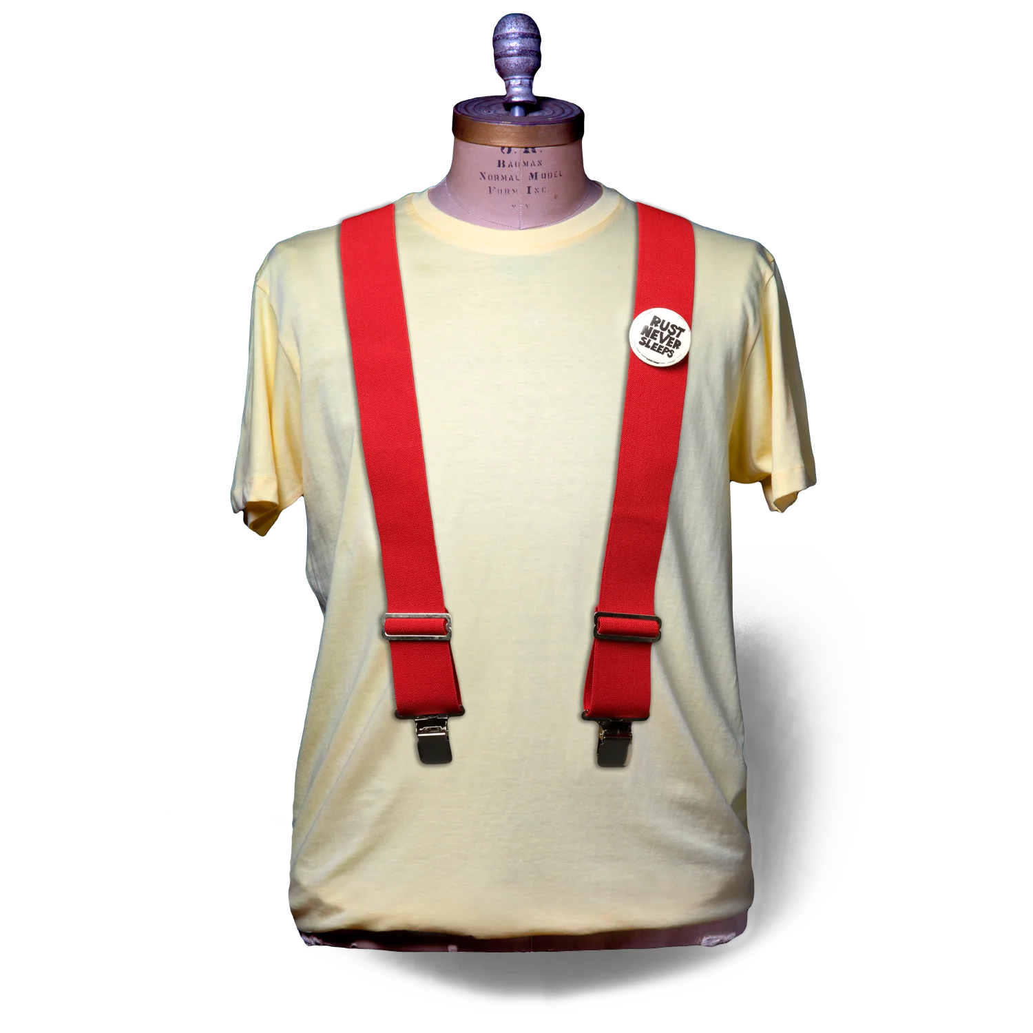 Rust Never Sleeps Suspenders With Pin